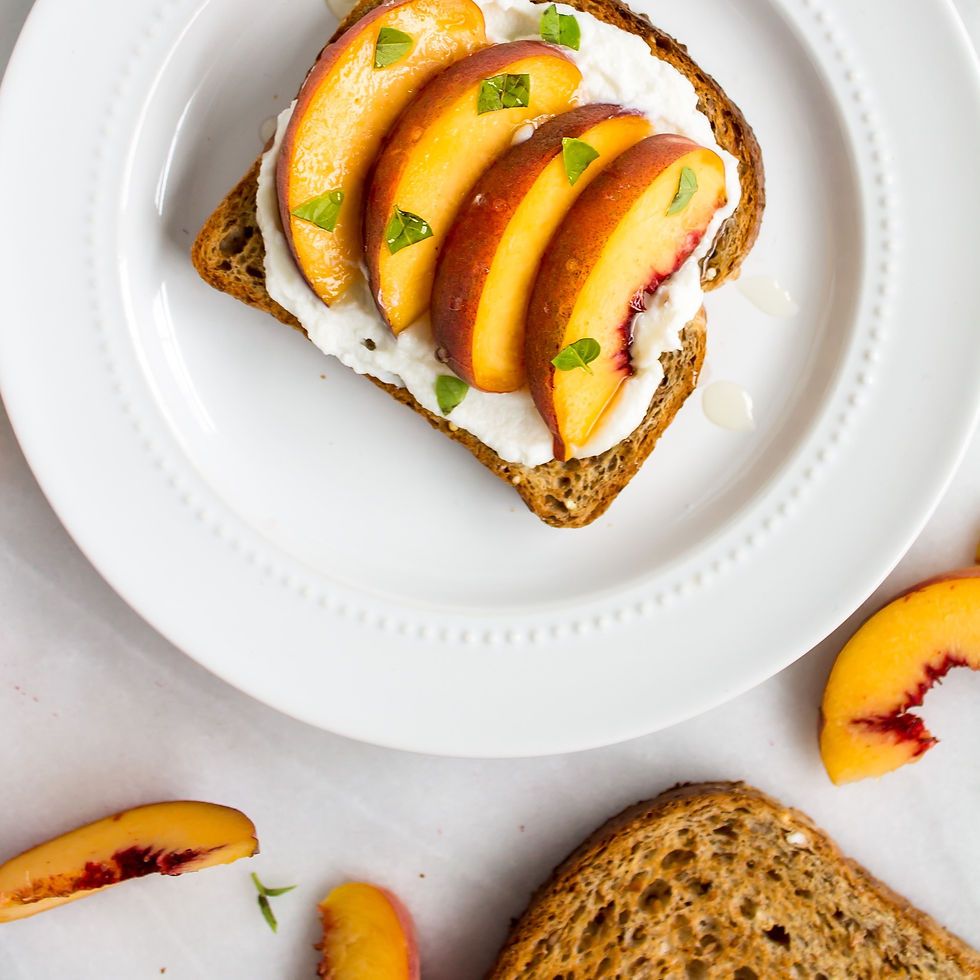 nectarine ricotta toast breakfast for weight loss at 250 calories