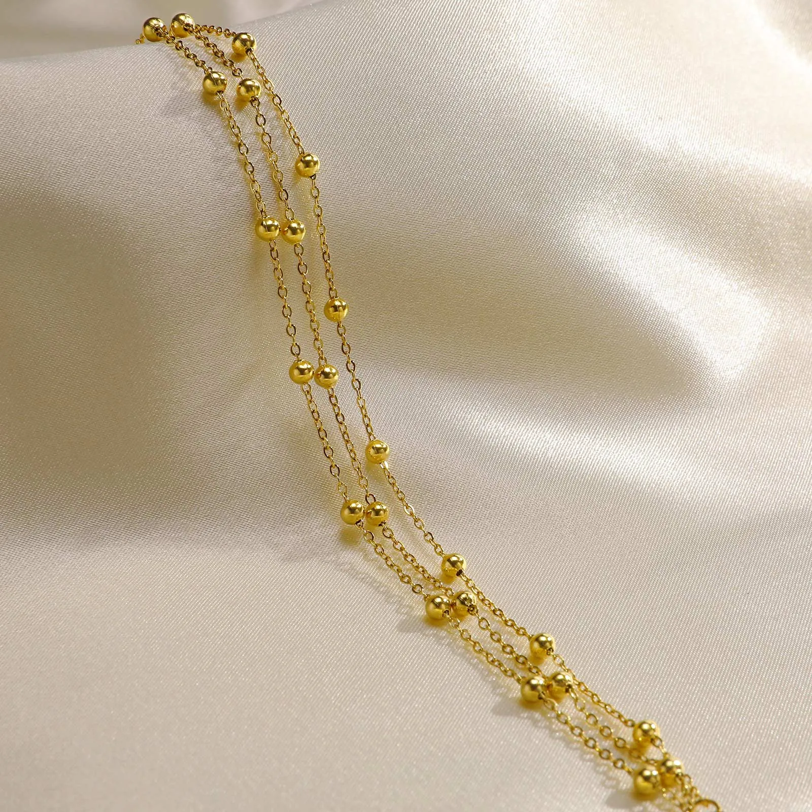 3 layer beads anklet