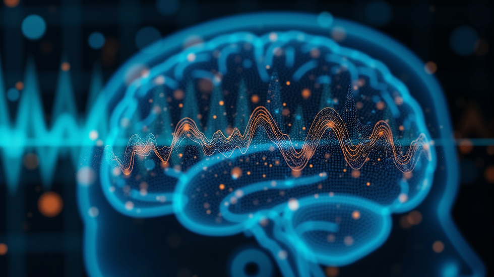 Close-up view of a brainwave mapping device used in neurofeedback therapy