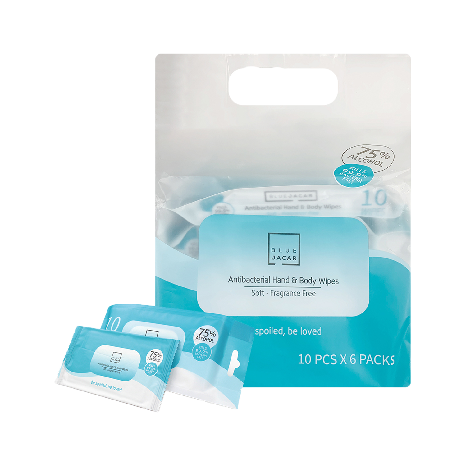 Blue Jacar Antibacterial Wipes 6*10 wipes