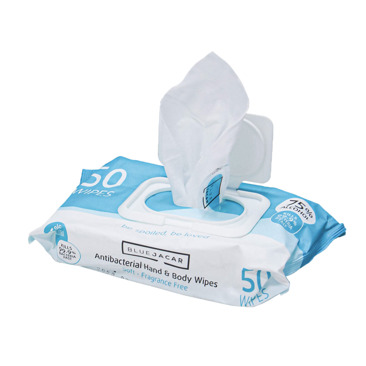 Blue Jacar Antibacterial Hand & Body Wipes 50 wipes