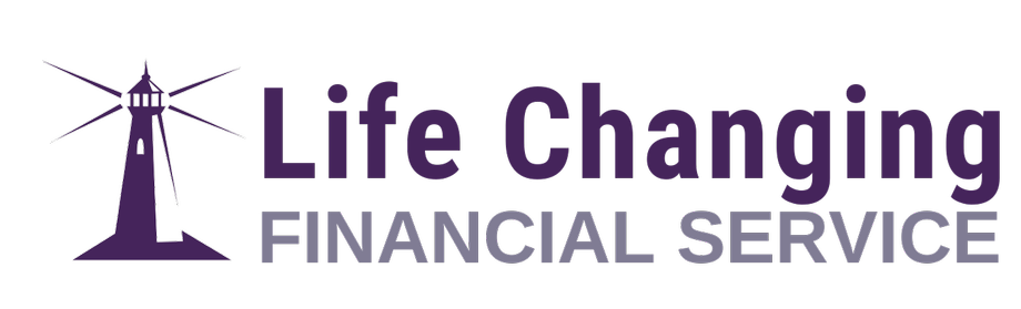 Life Changing Financial Service logo with lighthouse icon