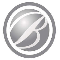 Stylized letter B logo inside a circular frame