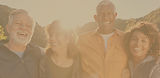 Smiling senior couple enjoying sunset to retire happily