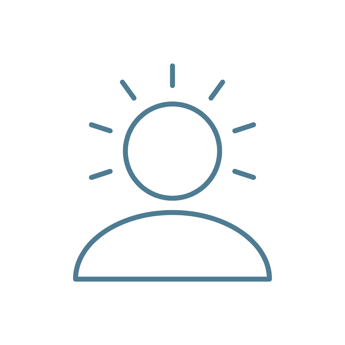 Icon representing a person with a bright idea
