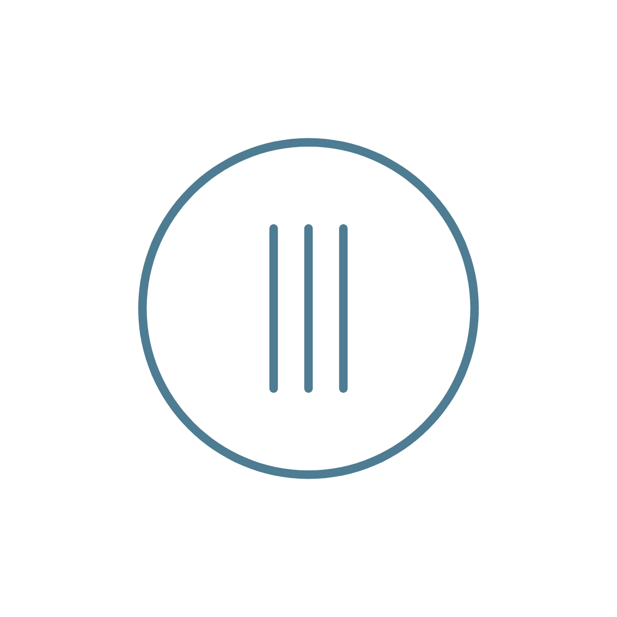 Three vertical lines inside a circle icon