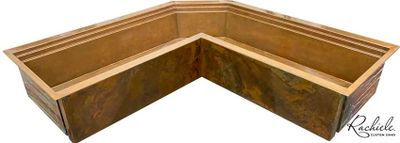 Wooden angle cut frame, architectural detail, Rachiele, brown finish, design element.