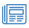 Blue newspaper icon for learning resources
