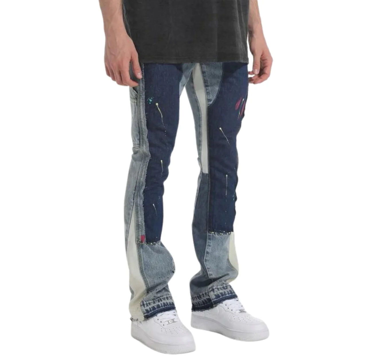 High Quality Stacked Patch Jeans