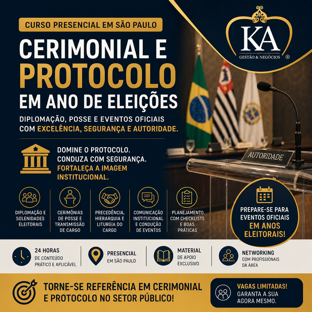Cerimonial em Ano de Eleições: Como Organizar Solenidades de Diplomação e Posse com Segurança e Autoridade