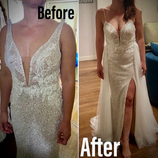 Before & After Beaded Wedding Dress Alterations & Major Makeover