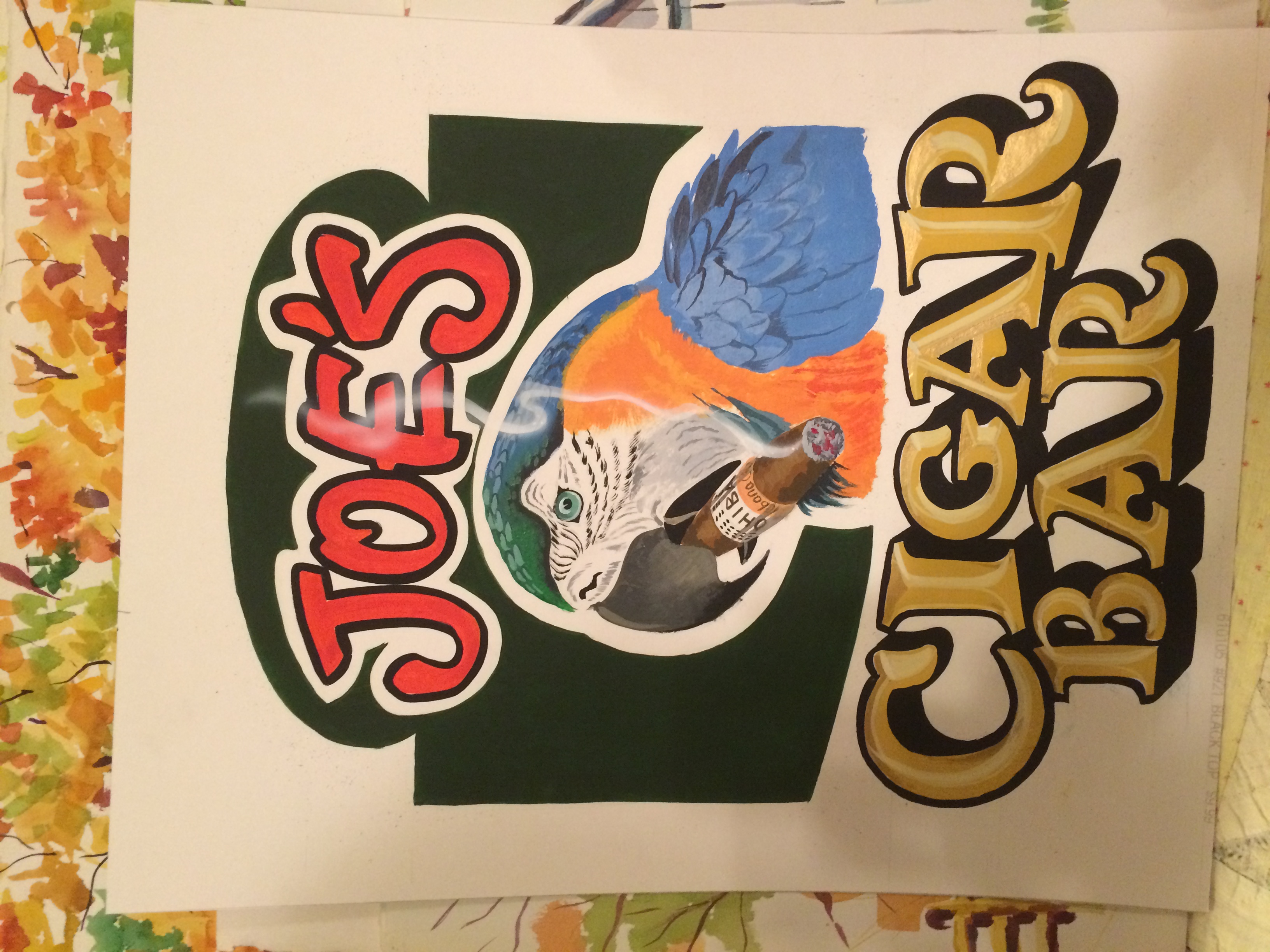 Custom airbrushed sign for bar