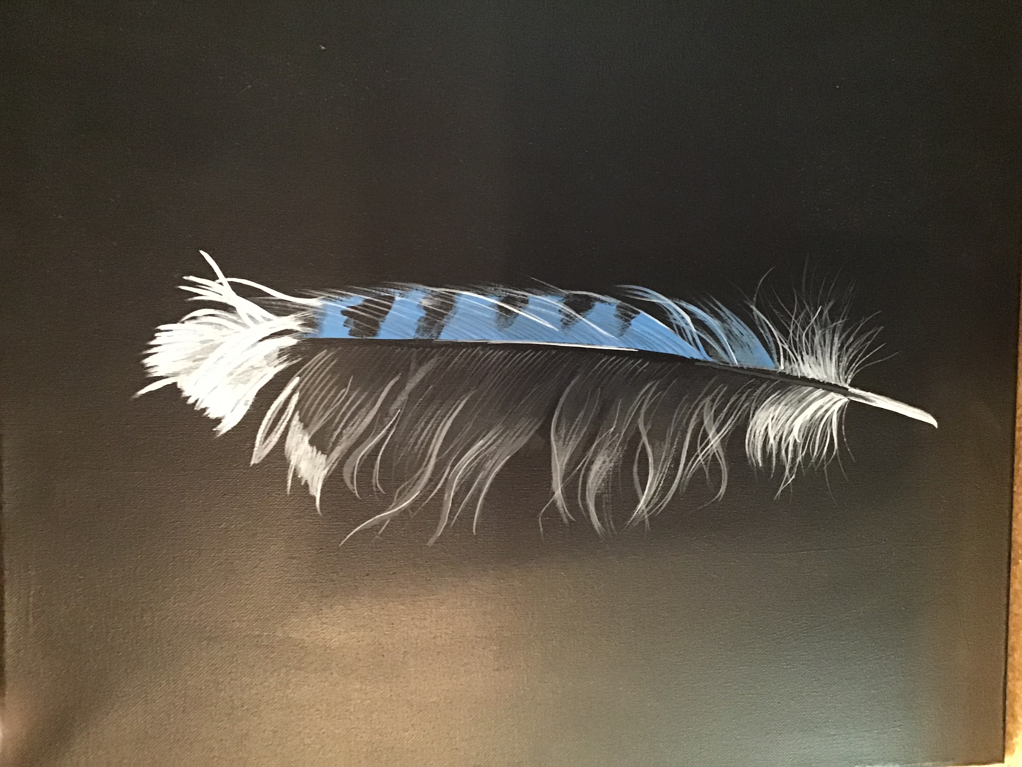 Custom airbrushed feather