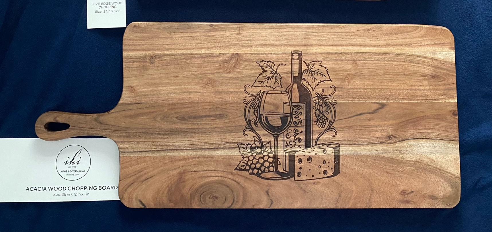 Charcuterie/Cutting Board (28"x12" Hardwood Square Edge}