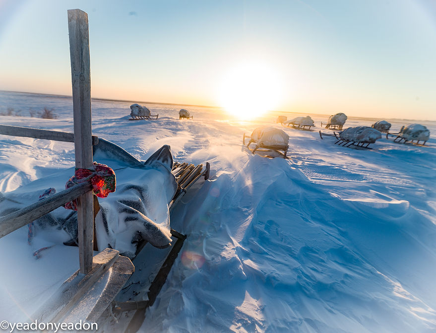 Storage sledges of the Nenets.