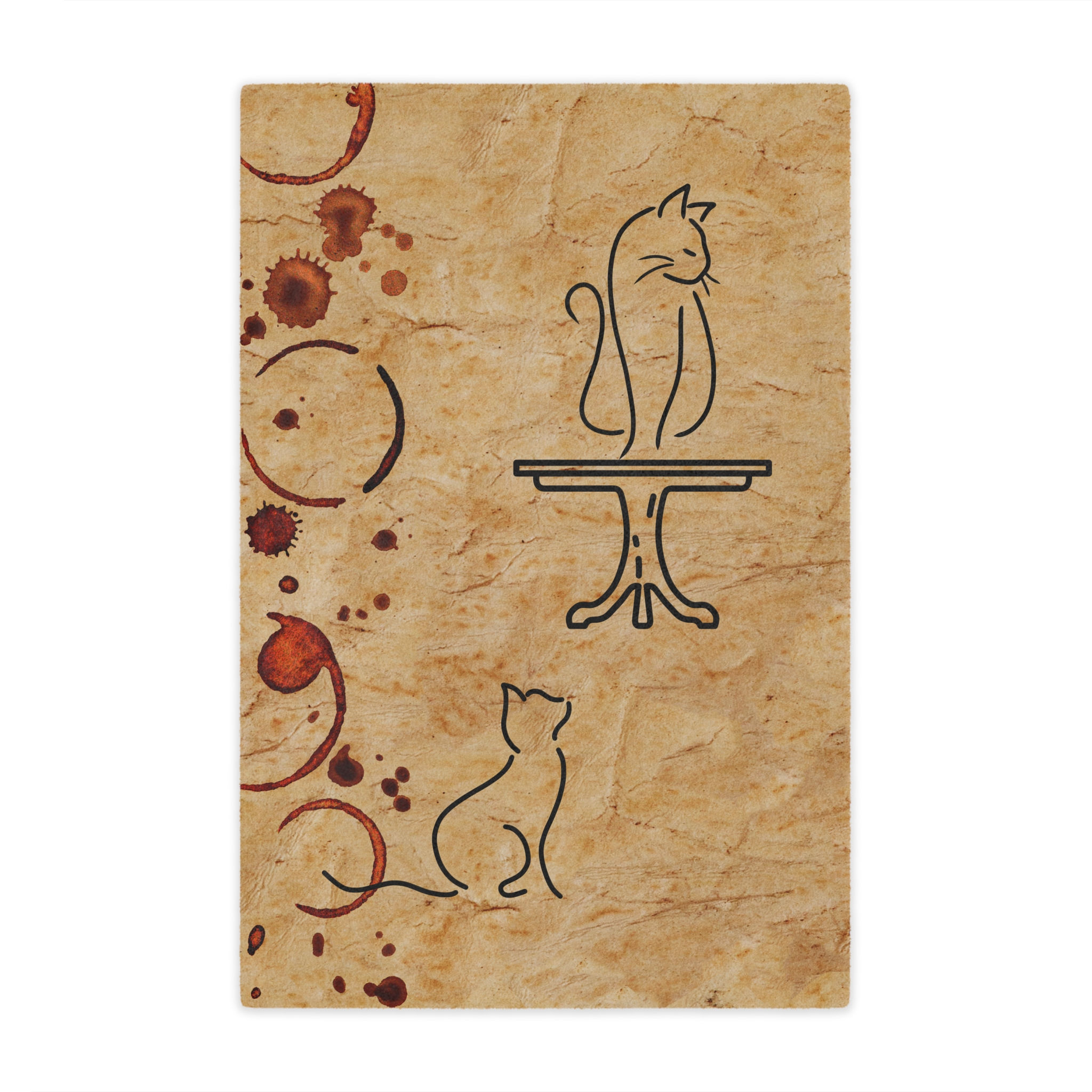 Blanket with Cat Design - Cafe Theme