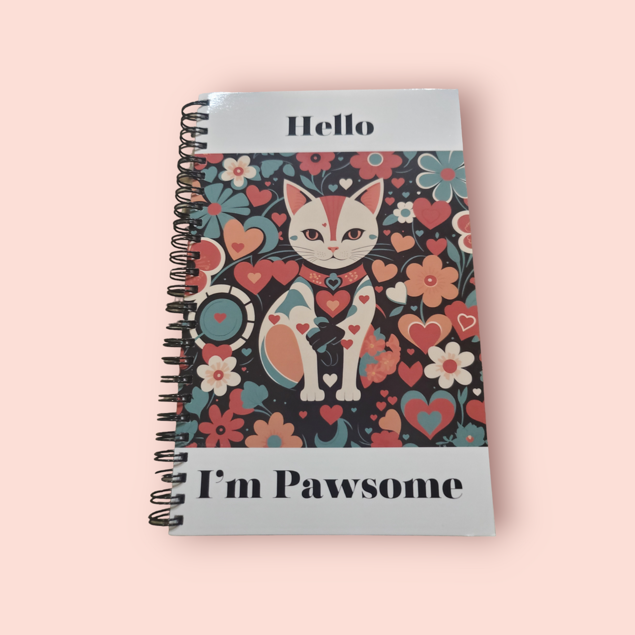 Journal flat against pink background