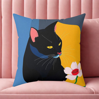 Black Cat Pillow