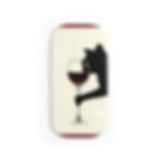 Phone Grip with Black Cat Drinking Wine