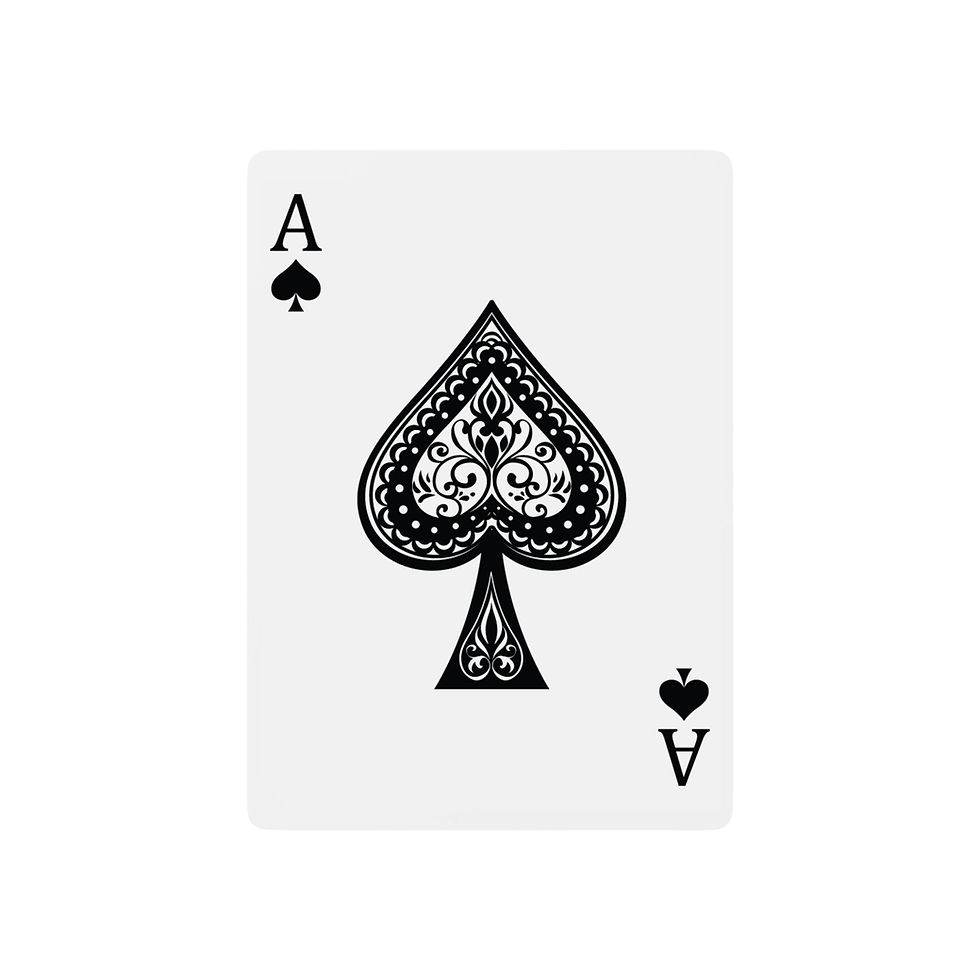 Poker Cards Reverse Side Showing Ace of Spades