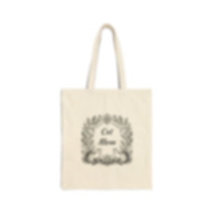 Cat Mom Tote Bag Front in Natural Cotton Canvas