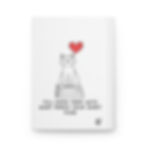 Journal Valentine's Day Notebook back cover with cat books and slogan Fill Every Page With What Makes Your Heart Purr