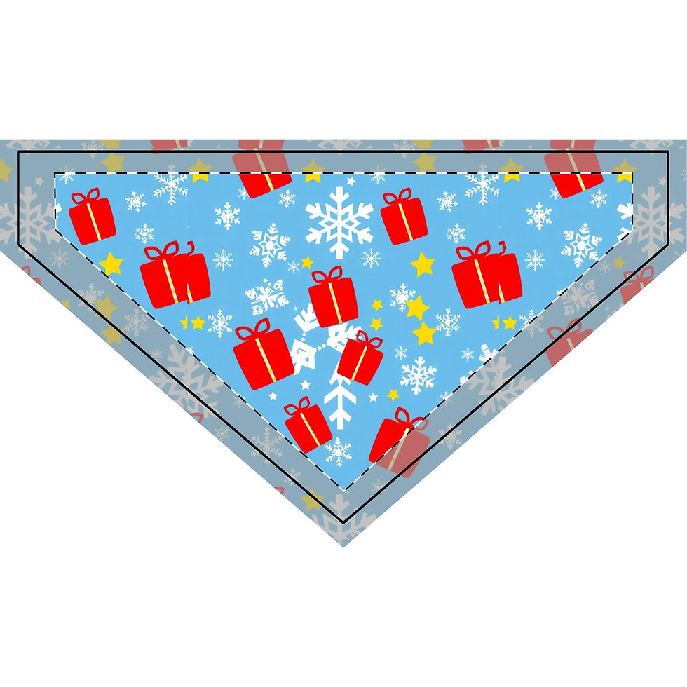 Thumbnail: Medium Holiday Pet Bandana with Presents and Snowflakes