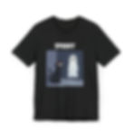 Spooky Halloween T-shirt in Black with Cat and Ghost