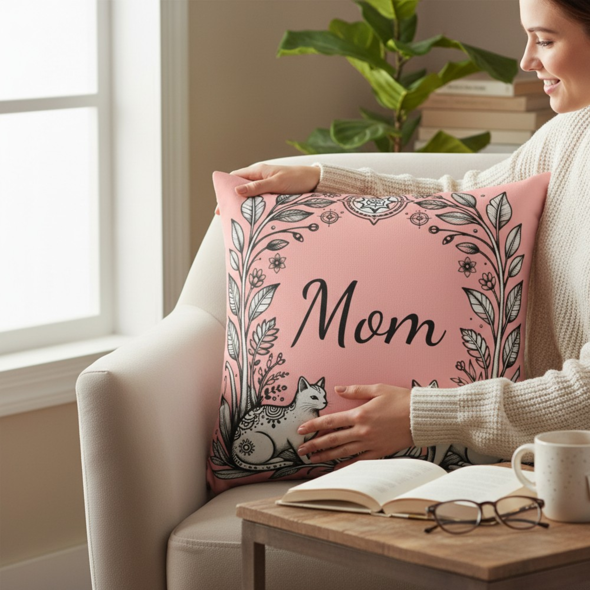 Cat Mom Pillow