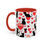 Thumbnail: Valentine Mug with Black Cats, Hearts and a Red Handle for Cat Lovers