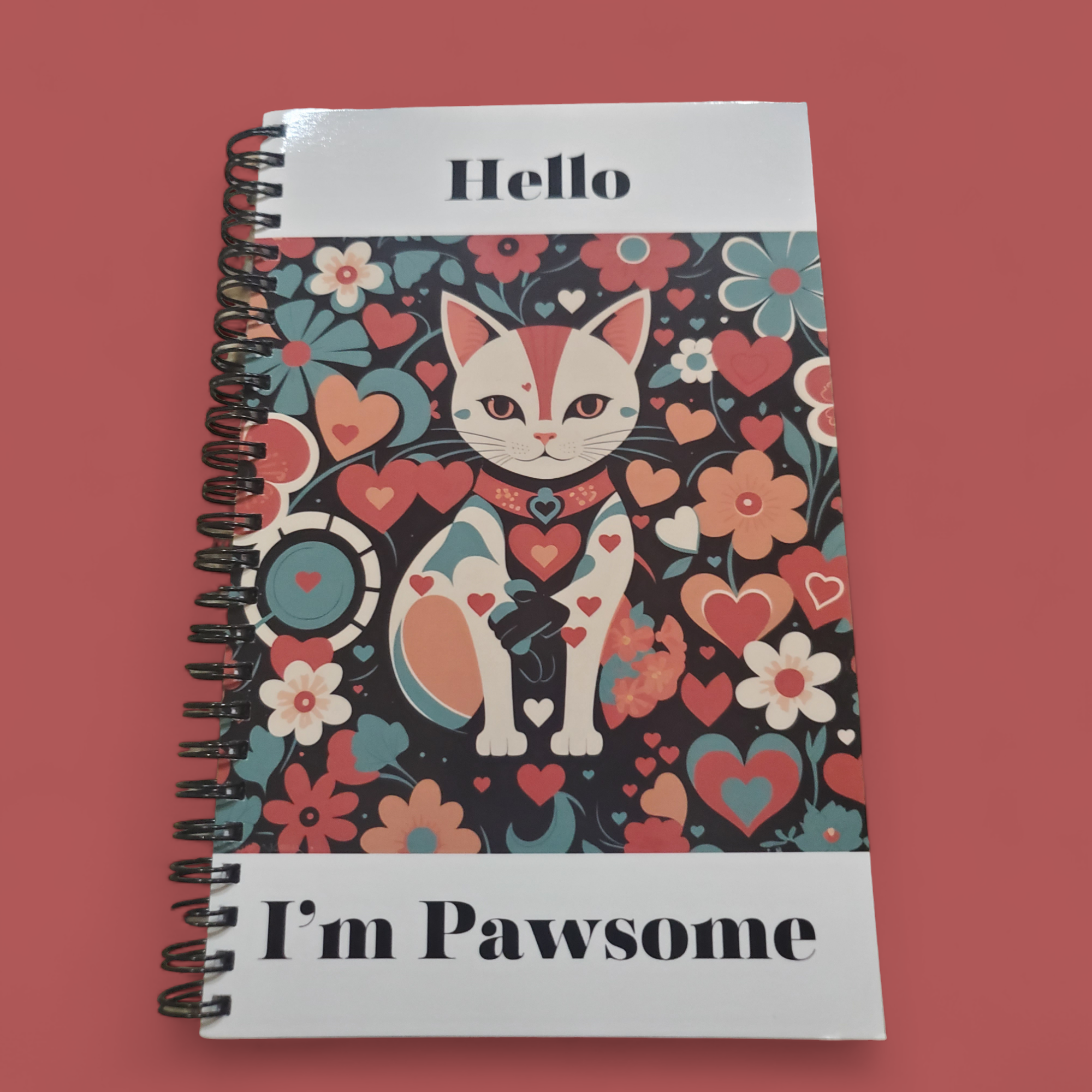 Journal flat against orange background