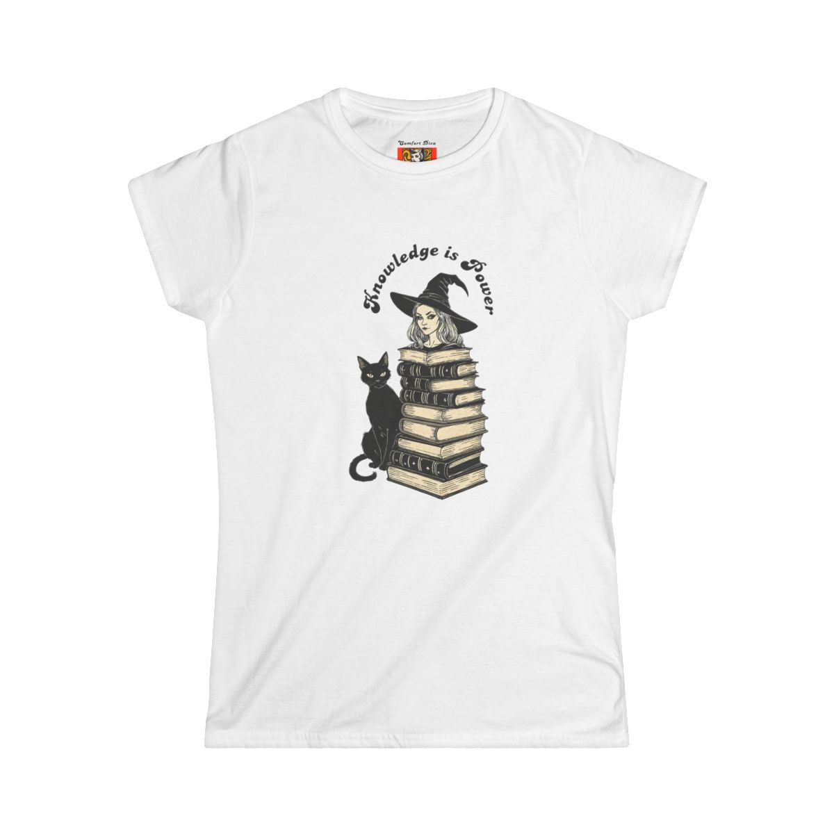 Black Cat Literary Crewneck Tee – Cat Lover Shirt for Readers & Teachers