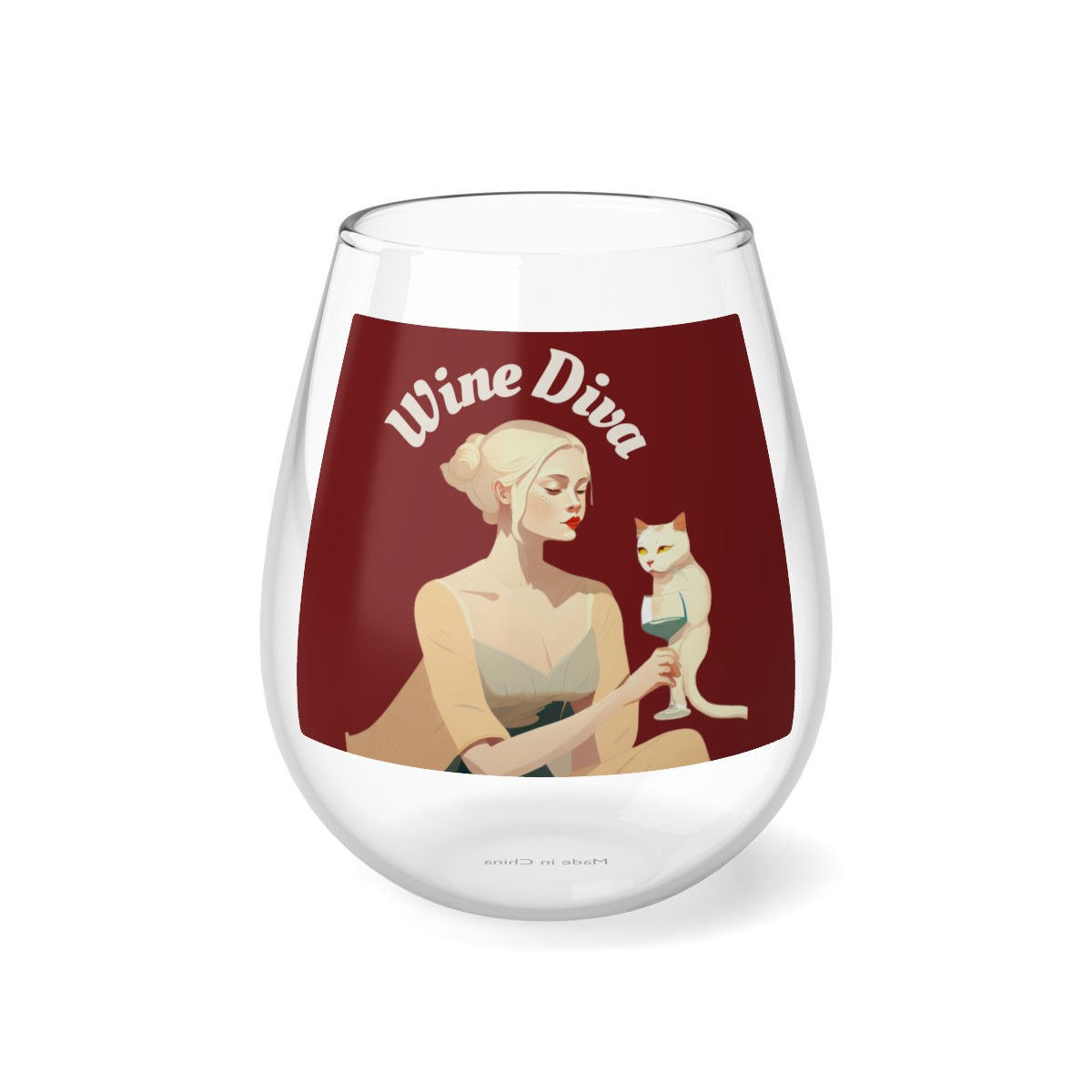 Wine Diva Stemless Wine Glass