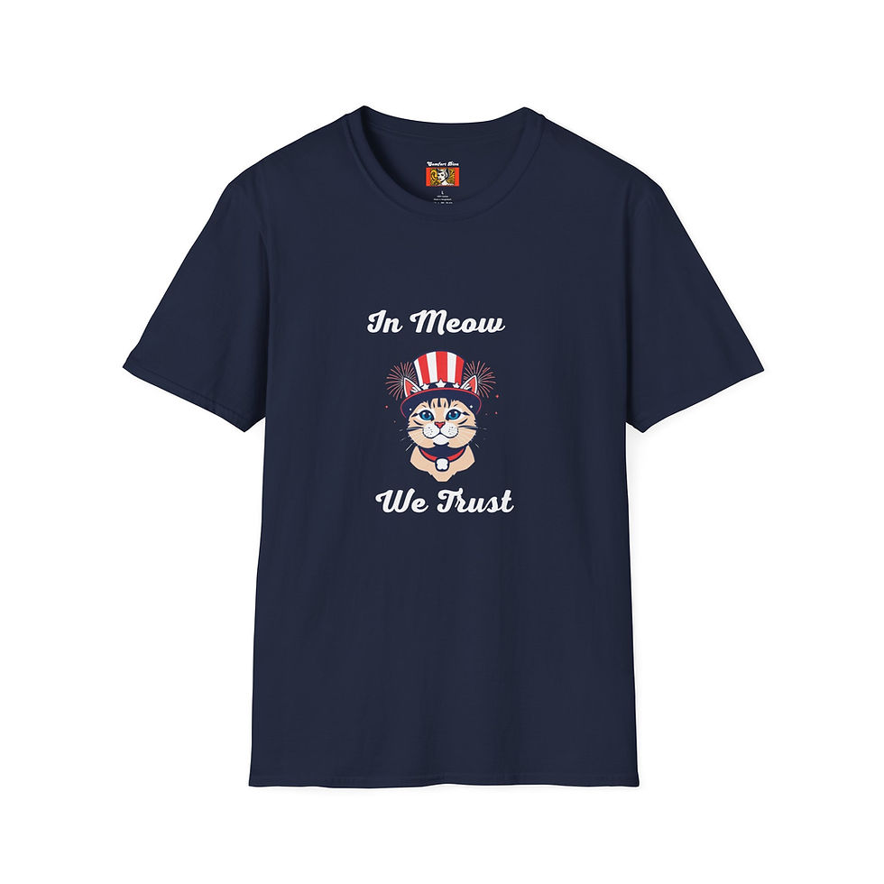 Thumbnail: Navy July 4th T-Shirt Funny Cat Themed