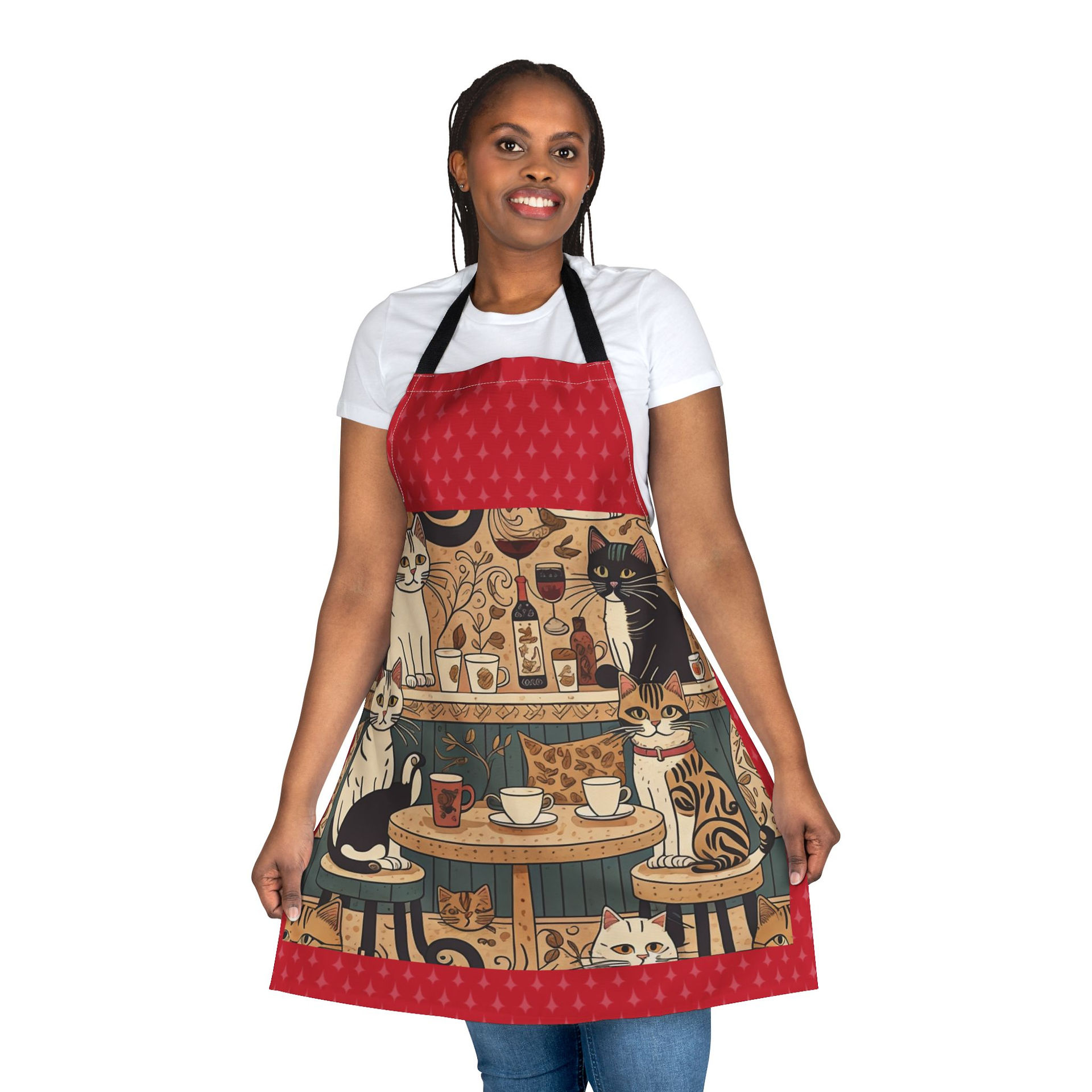 Vintage cats café apron worn, unique Mother’s Day gift