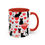 Thumbnail: Valentine Mug with Black Cats, Hearts and a Red Handle Side View
