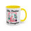 Thumbnail: 11 oz Mother Daughter Coffee Mug with Yellow Inner Color and Yellow Handle
