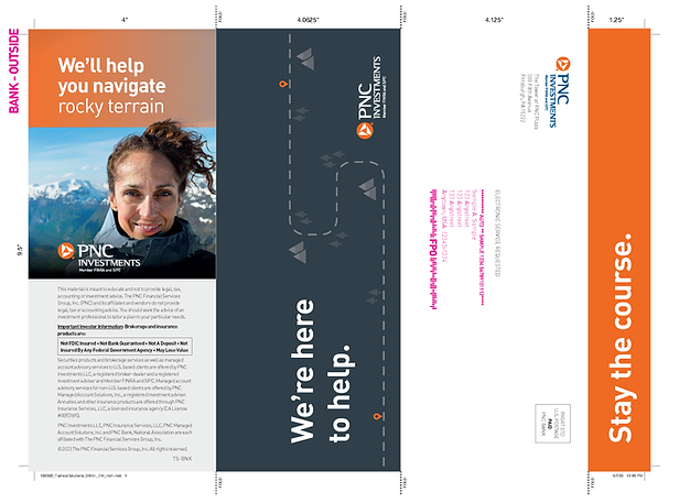 Front of final direct mail piece for PNC Bank.