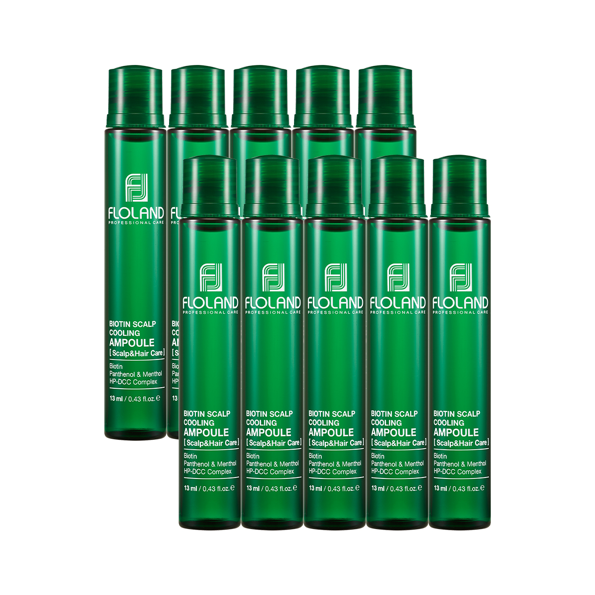Floland Biotin Scalp Cooling Ampoule — 13 mL × 10 pcs