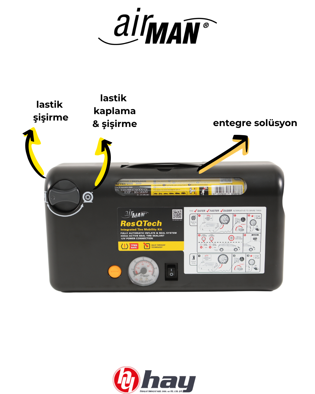 AirMan ResQ Tech Lastik Tamir Seti 