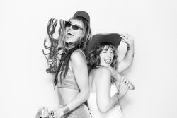 Alternative girls posing in the photobooth