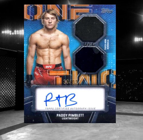 2024 Topps Knockout UFC - 1-2 Combo Autograph Relics #OTC-PPT Paddy Pimblett