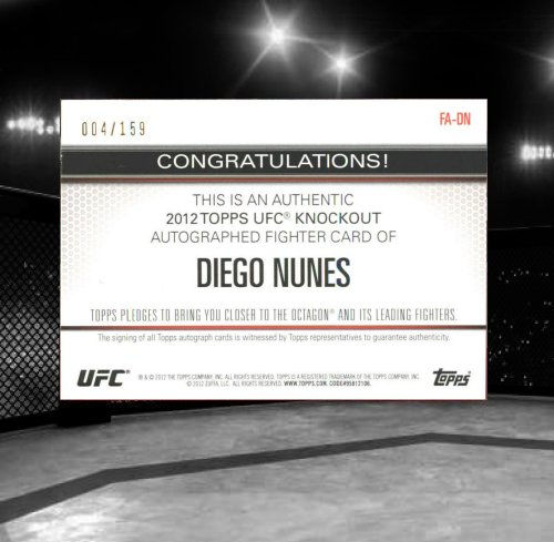 2012 Topps UFC Knockout - Autographs #FA-DN Diego Nunes