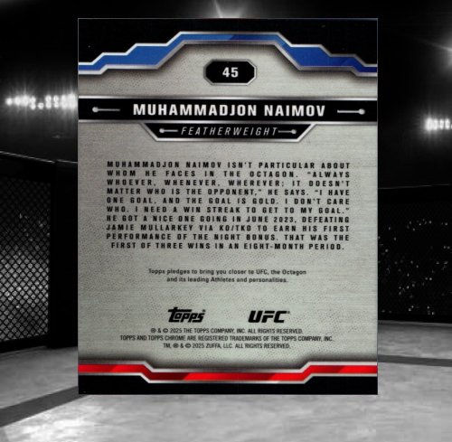 2025 Topps Chrome UFC #45 Muhammadjon Naimov