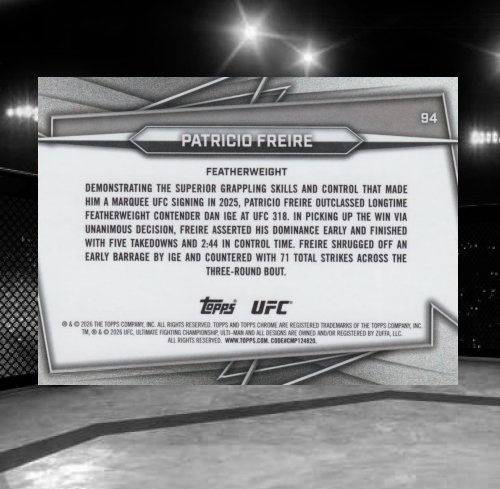 2026 Topps Chrome UFC #94 Patricio Freire