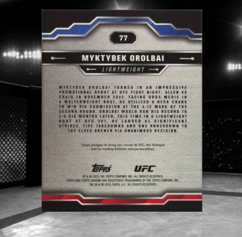 2025 Topps Chrome UFC #77 Myktybek Orolbai