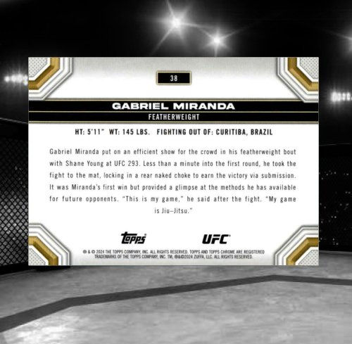2024 Topps Chrome UFC #38 Gabriel Miranda
