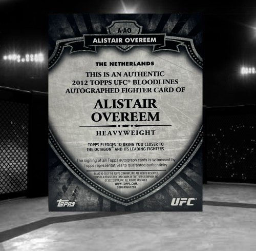 2012 Topps UFC Bloodlines - Fighter Autograph #A-AO Alistair Overeem