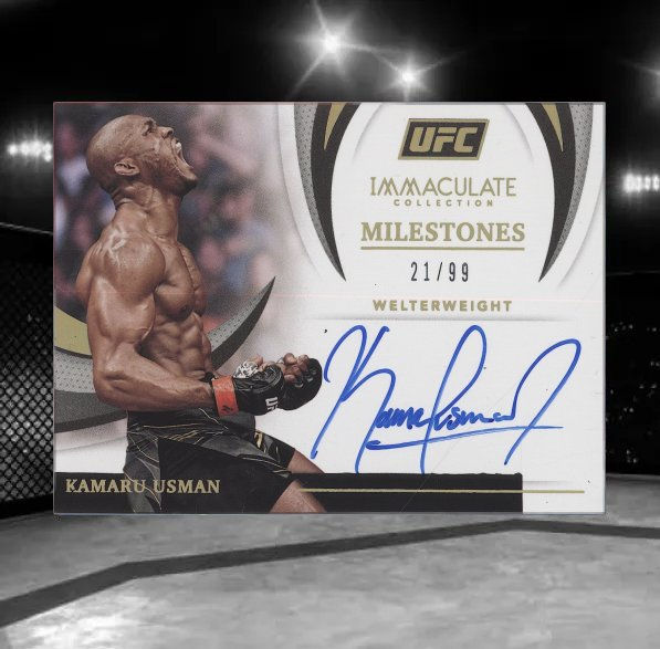 2021 Panini Immaculate Collection UFC - Immaculate Milestones #MI-KMU Kamaru Usman