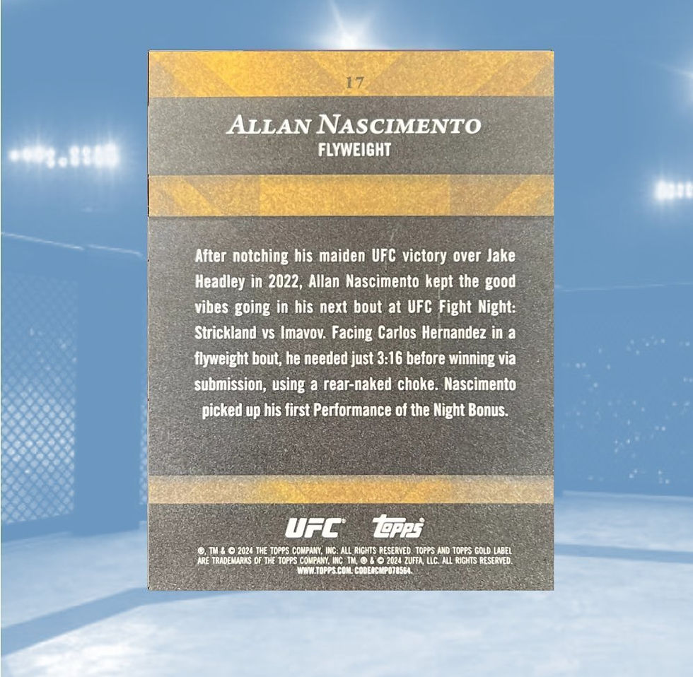2024 Topps Gold Label UFC #17 Allan Nascimento
